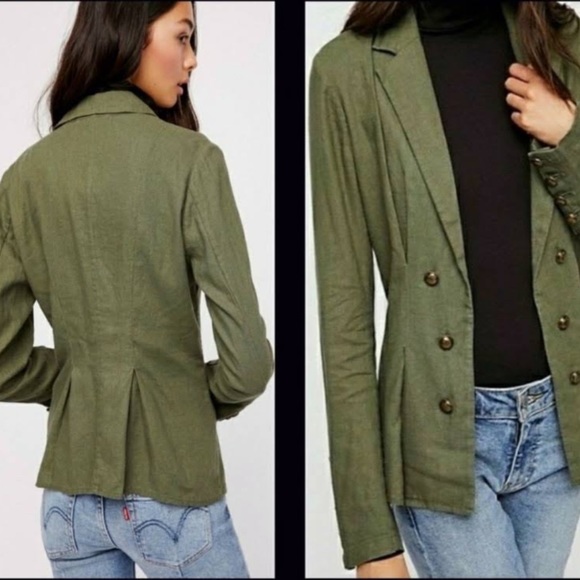 Free People Jackets & Blazers - Free People Boho Army Green Jacket